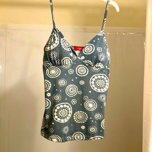 Women Top Brand LIPSY Color Blue and White Size Medium